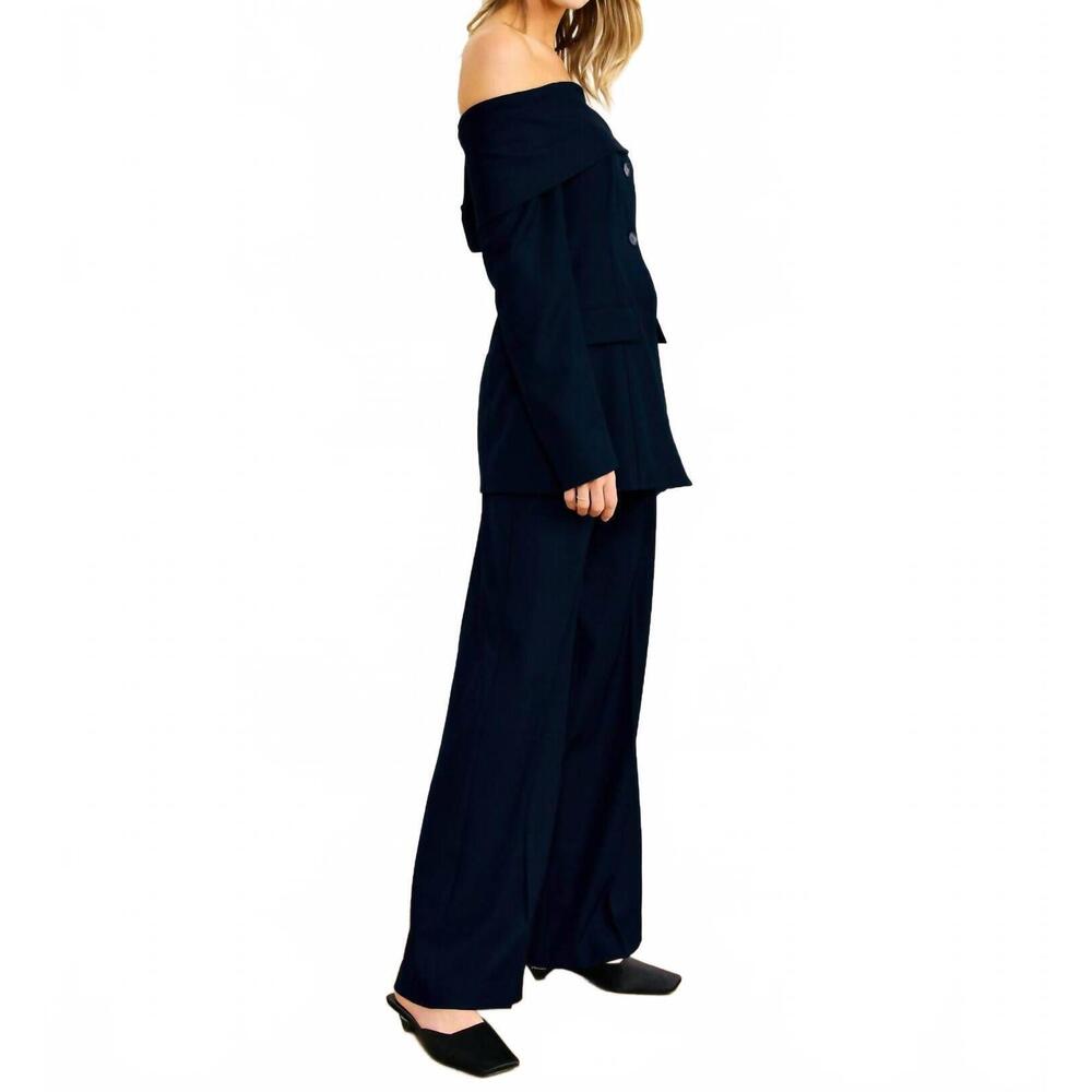 NEW LINE AND DOT derrick wide leg pant in navy